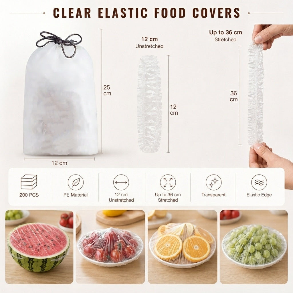 🔥Engångsmatöverdrag av livsmedelsgodkänd, töjbar plast för skålar och tallrika