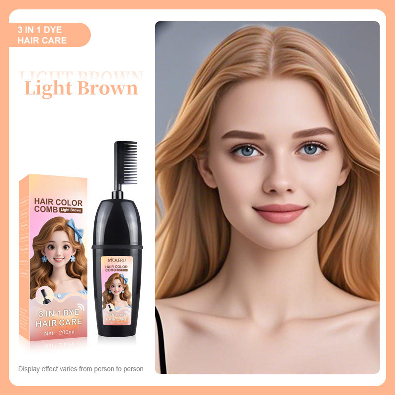 đ§Ž3-i-1 vĂ€xtbaserad hĂ„rfĂ€rgningskam | Enkel hĂ„rfĂ€rgning hemma med inbyggd borste