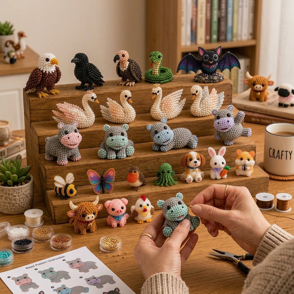 🧵✨ Litet DIY-kit med 3D-pärldju
