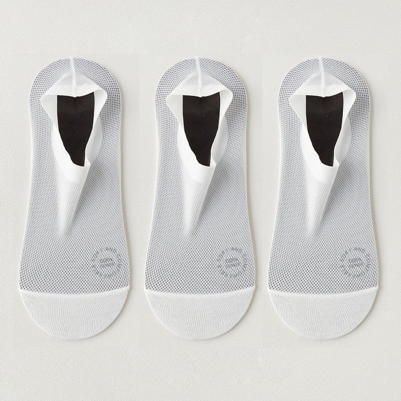 đ„ Förpackning med 3 par osynliga strumpor med halkskydd đ§Š â Andningsbar, lĂ„g design med halkskydd och svettabsorberande egenskape