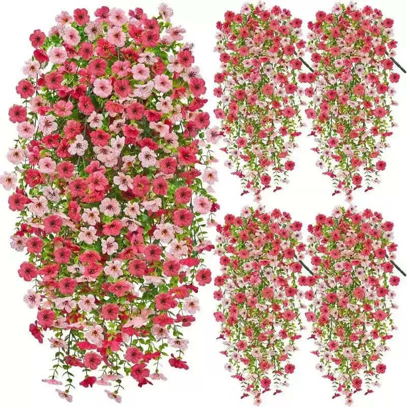 Kaskadformade prästkragar och eukalyptusblommor för utomhusbruk – UV-beständig