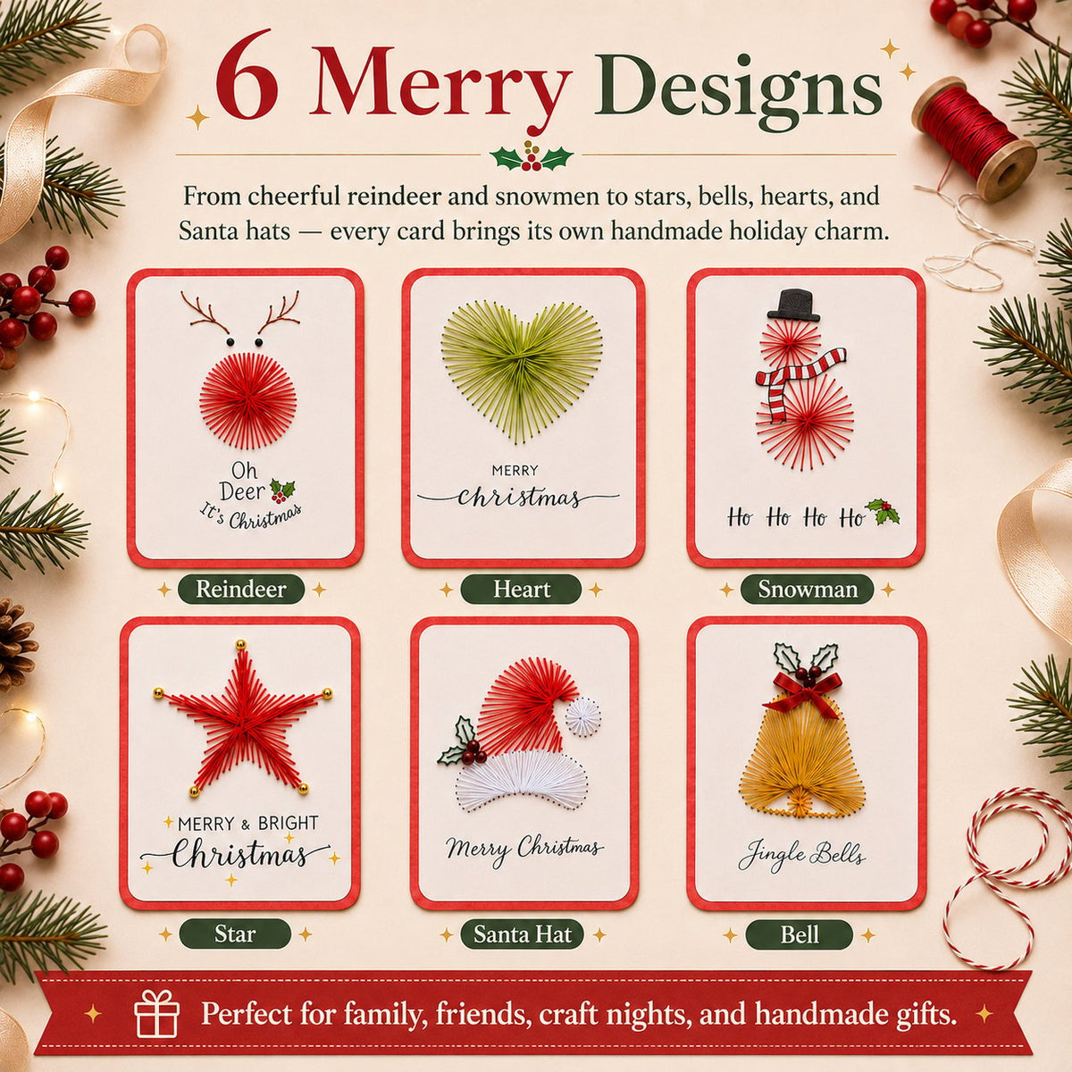 đđ§”DIY-set för en glad och ljus jul (6 stïŒ