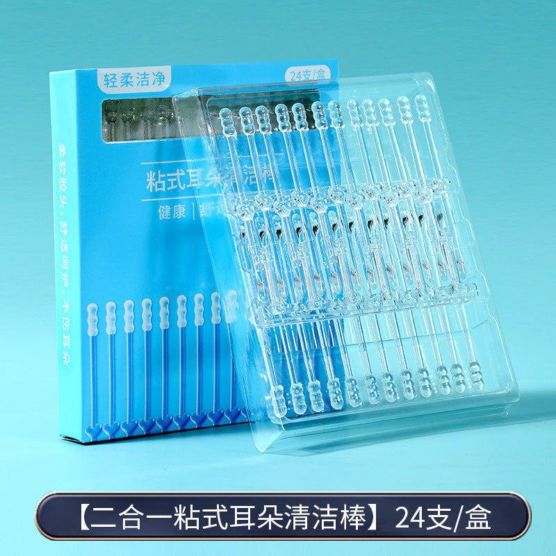 Återanvändbara klibbiga bomullspinnar för att ta bort öronva