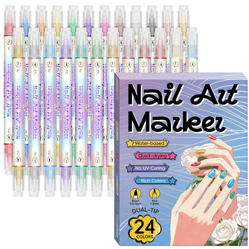 đ„50 % rabattâ°Set med nagelkonstpennor med dubbla spetsar