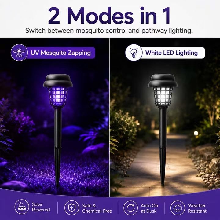 🏠Sommerens essensielle ting🦟Soldrevet UV-myggdreperlampe