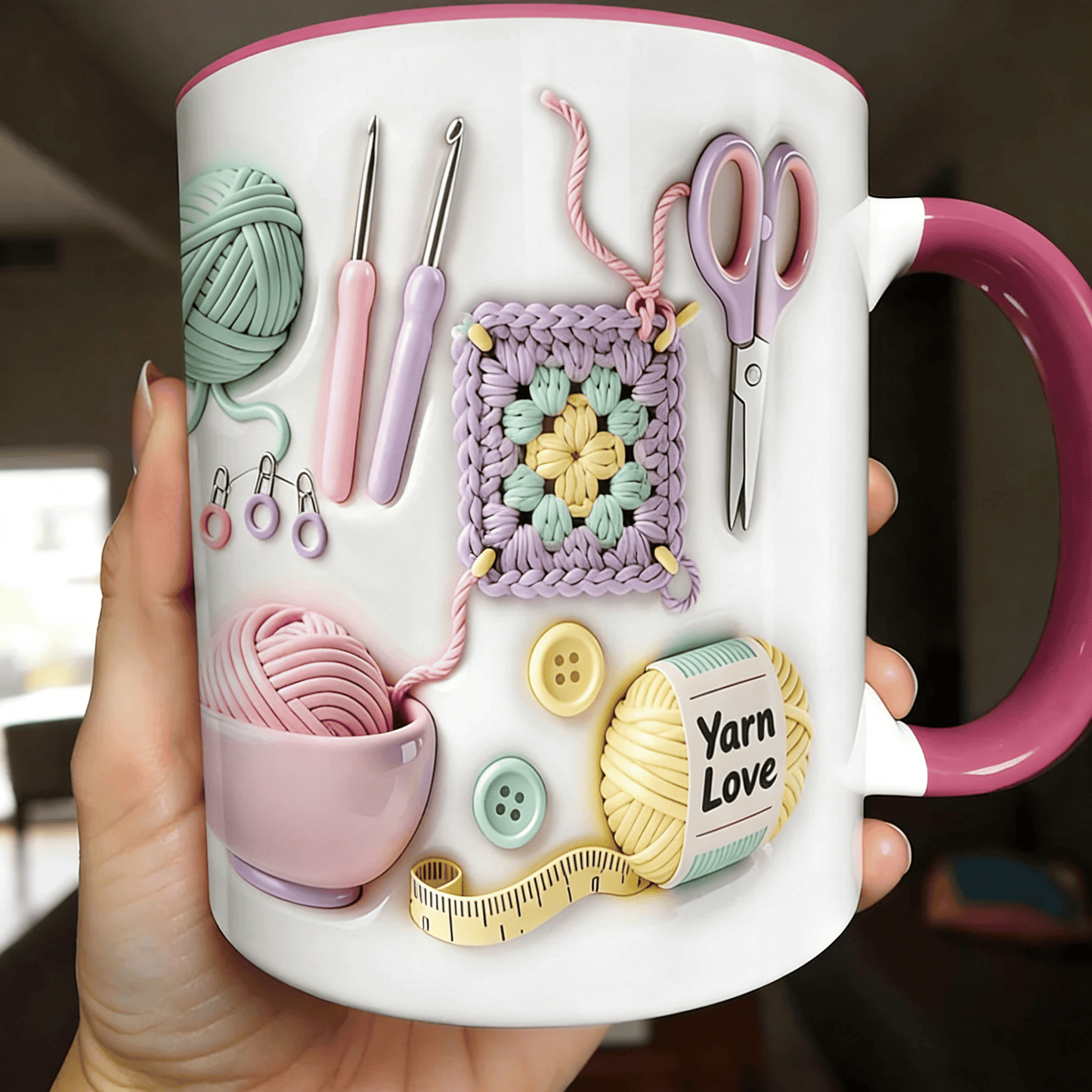 🧶 Mugg med "Yarn Love" – En present för hantverkare och kreativa själa