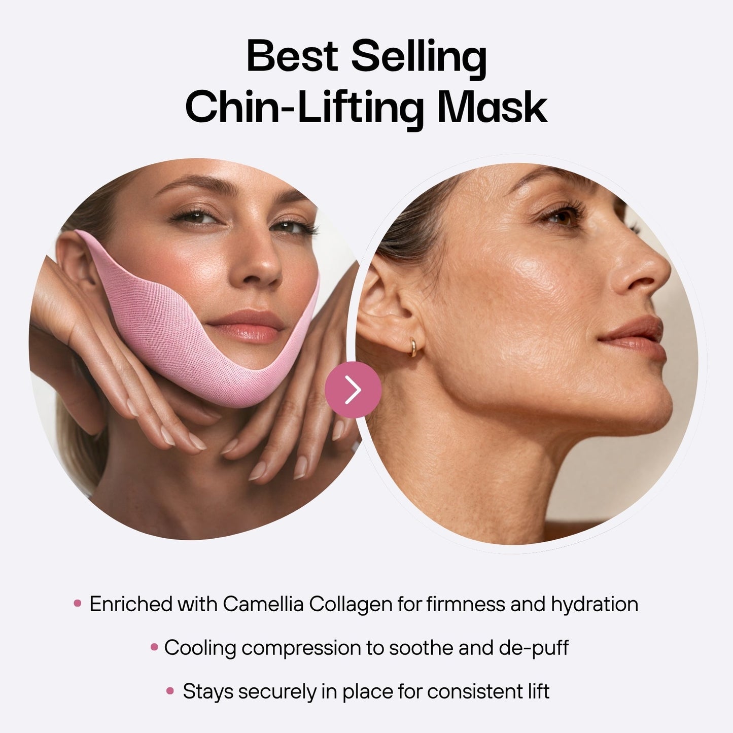 Ansiktsformande mask med öronbygel