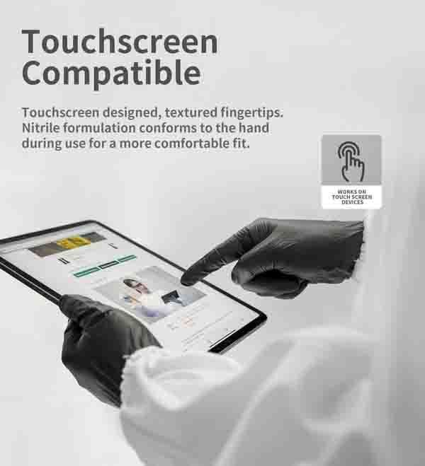 100/50-pack svarta engångshandskar av nitril