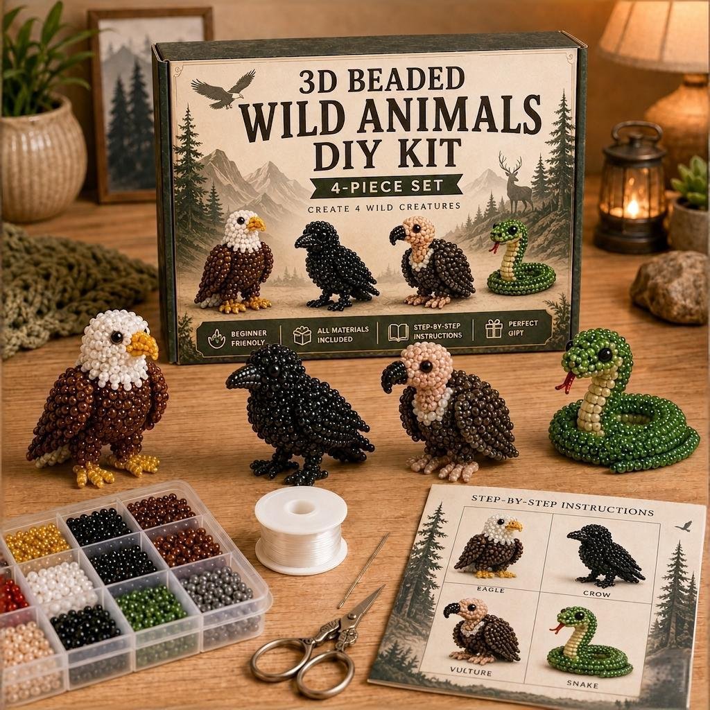 🧵✨ Litet DIY-kit med 3D-pärldju