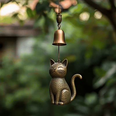 ⏳Aktuellt erbjudande: 60 % rabatt🐱Handgjord retro-kattvindklocka
