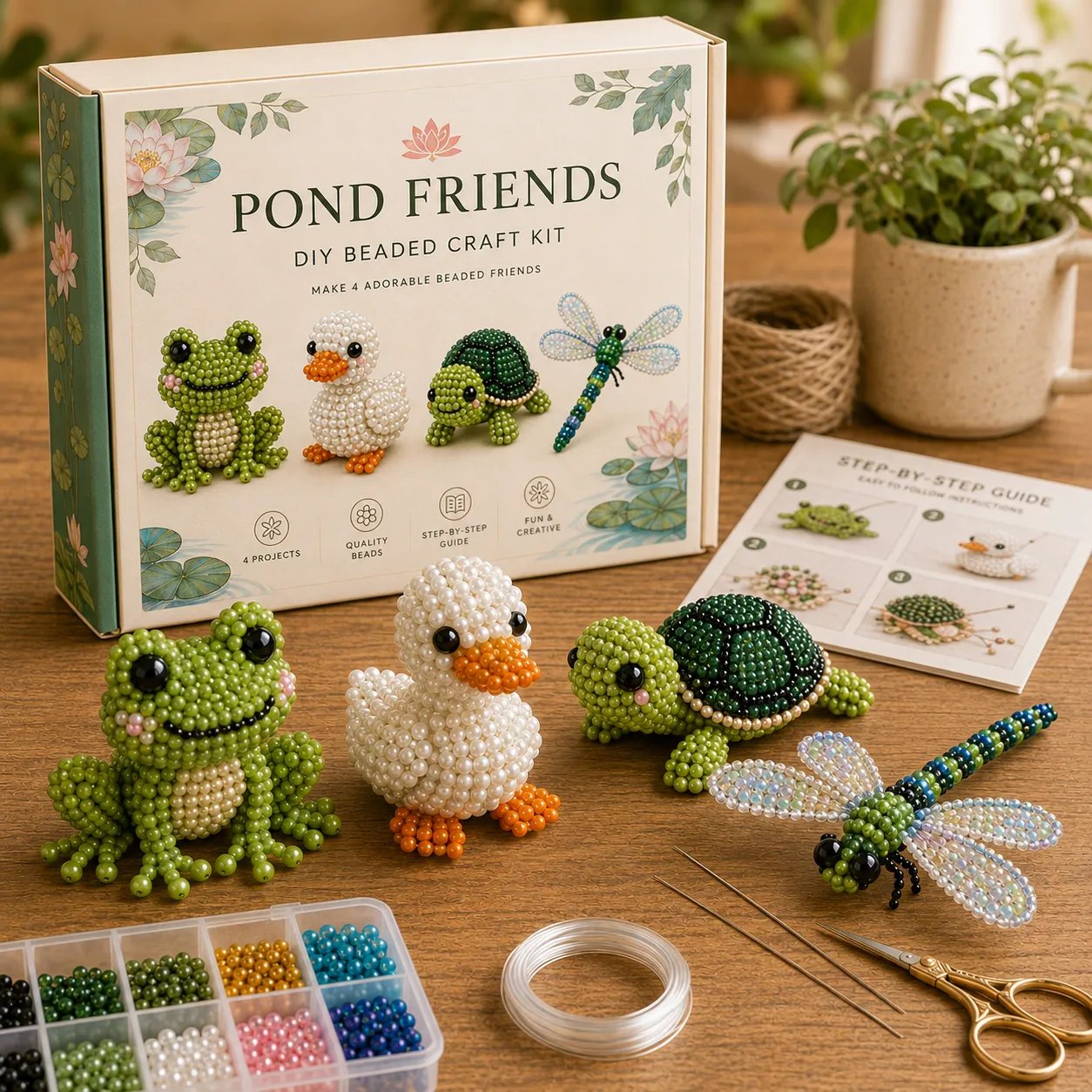 🧵✨ Litet DIY-kit med 3D-pärldju