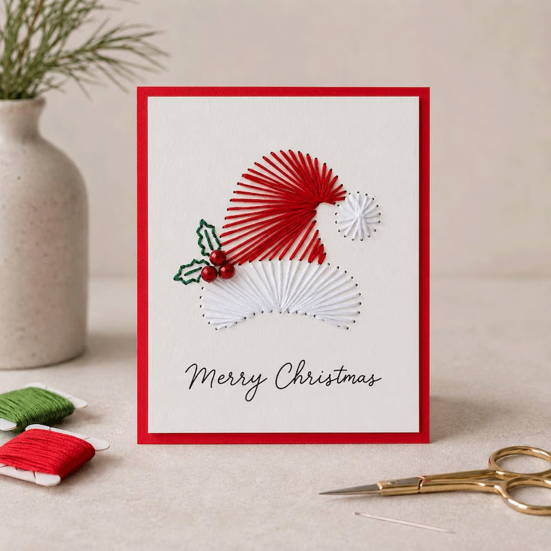🎄🧵DIY-set för en glad och ljus jul (6 st）