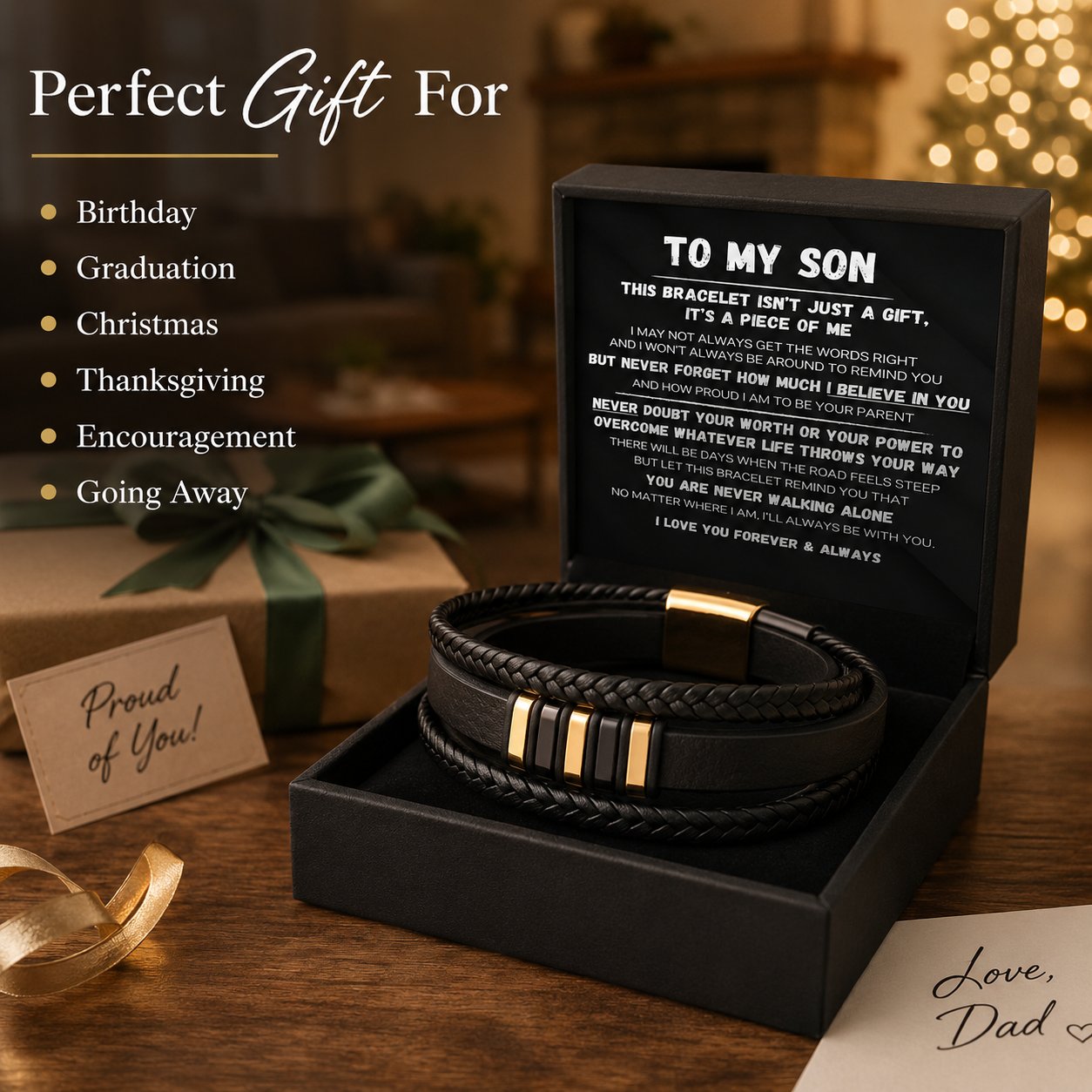 Till min son – ”Never Walk Alone”-set med flätade armban