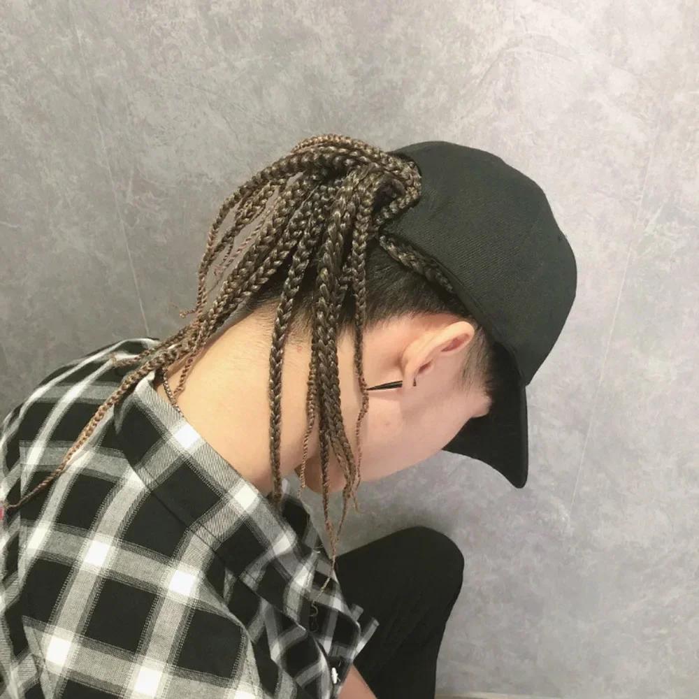 Flättad basebollperuk – Trycklås med fästa dreadlock