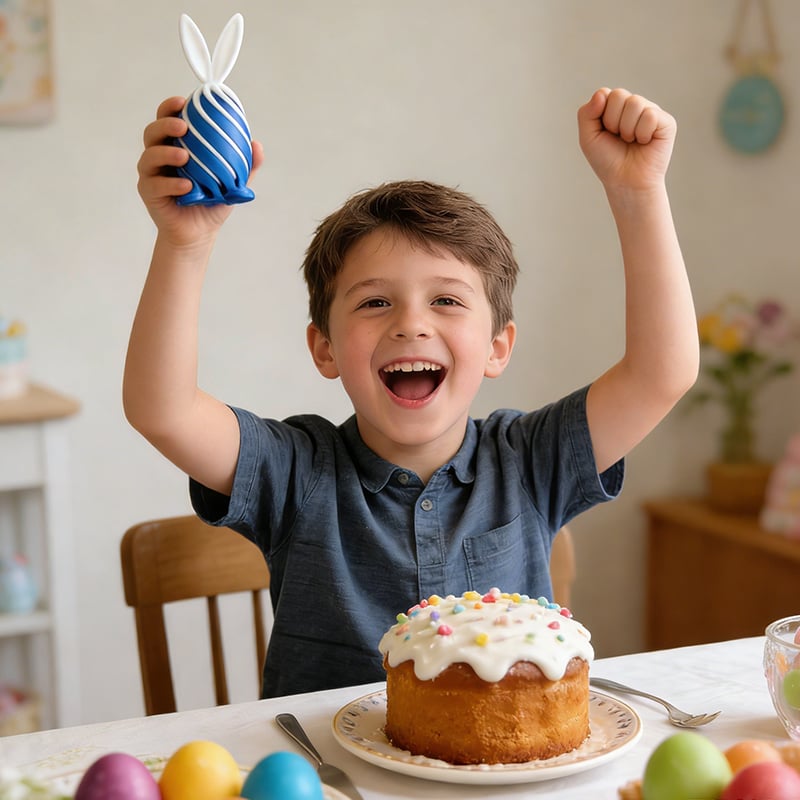 Gör påsken extra rolig (och lugn!) med påskkaninägget med spiralformad avspänning 🥚