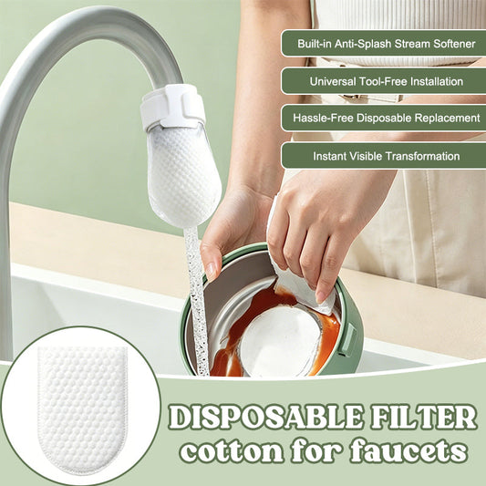 🚰 Extra tjockt, stänksäkert filter av bomull för kranar: Synligt skydd för varje droppe