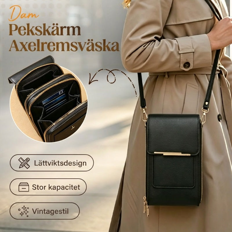 🔥 50% RABATT – HETT SALU! Pekskärmsförsedd stöldskyddad säkerhetsväska – använd mobilen utan att öppna, RFID‑skydd & diskret design – perfekt för resor, pendling och vardagen 📱🛡️