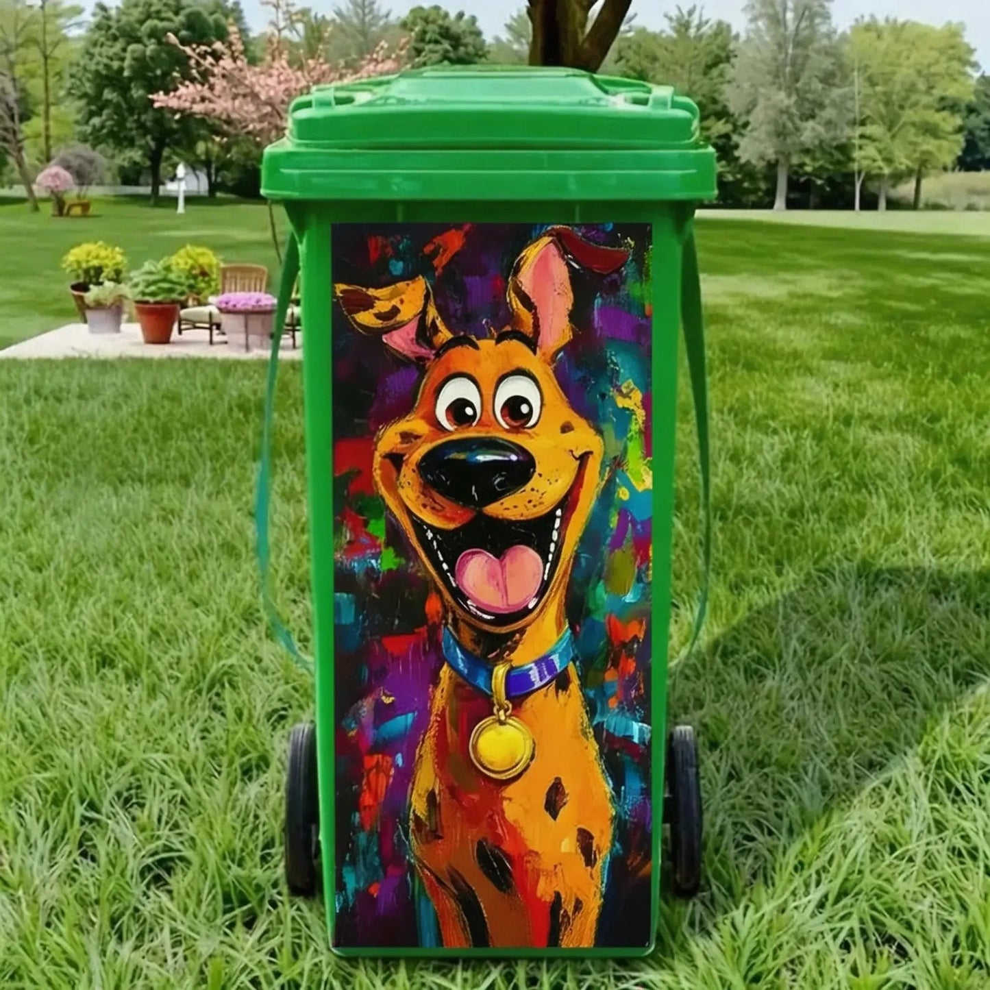 🦒🐯Kreativt klistermärke för soptunna med färgglad tecknad serie✨