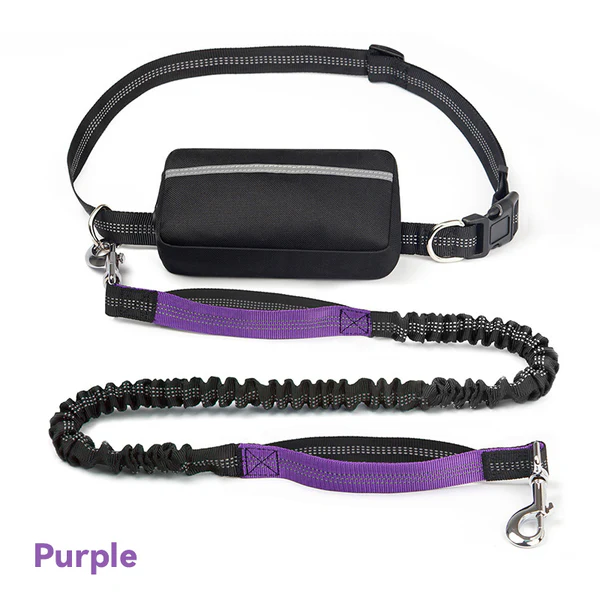 Löparmidjeväska med koppel för hund