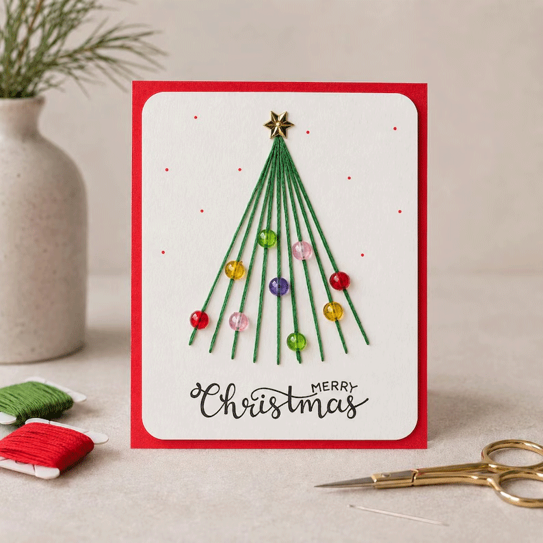 🎄🧵DIY-set för en glad och ljus jul (6 st）