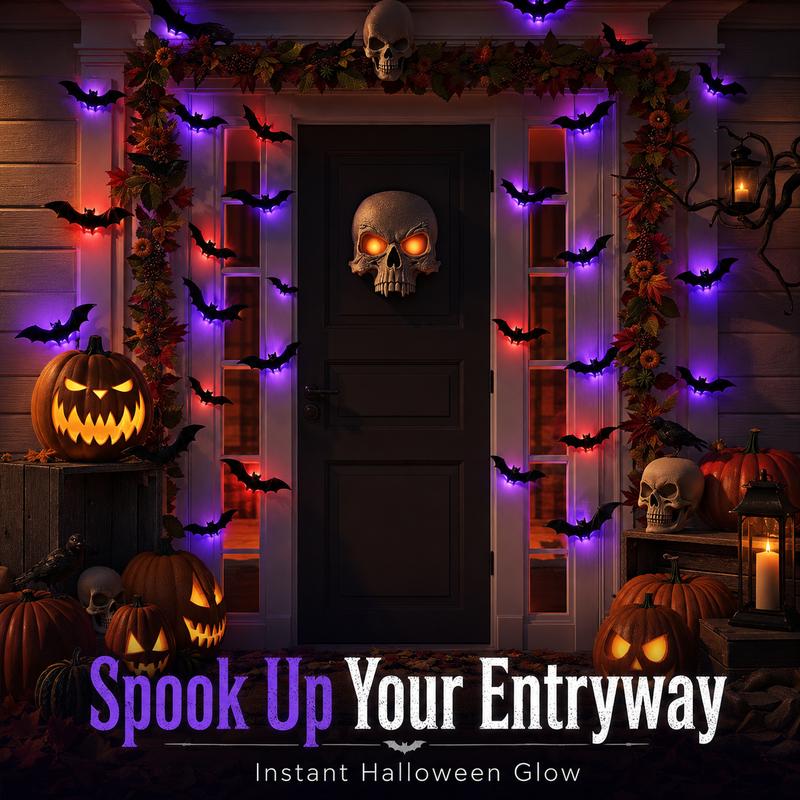 🦇Halloween-dekoration: 3D-LED-vägglampa i form av en fladdermu