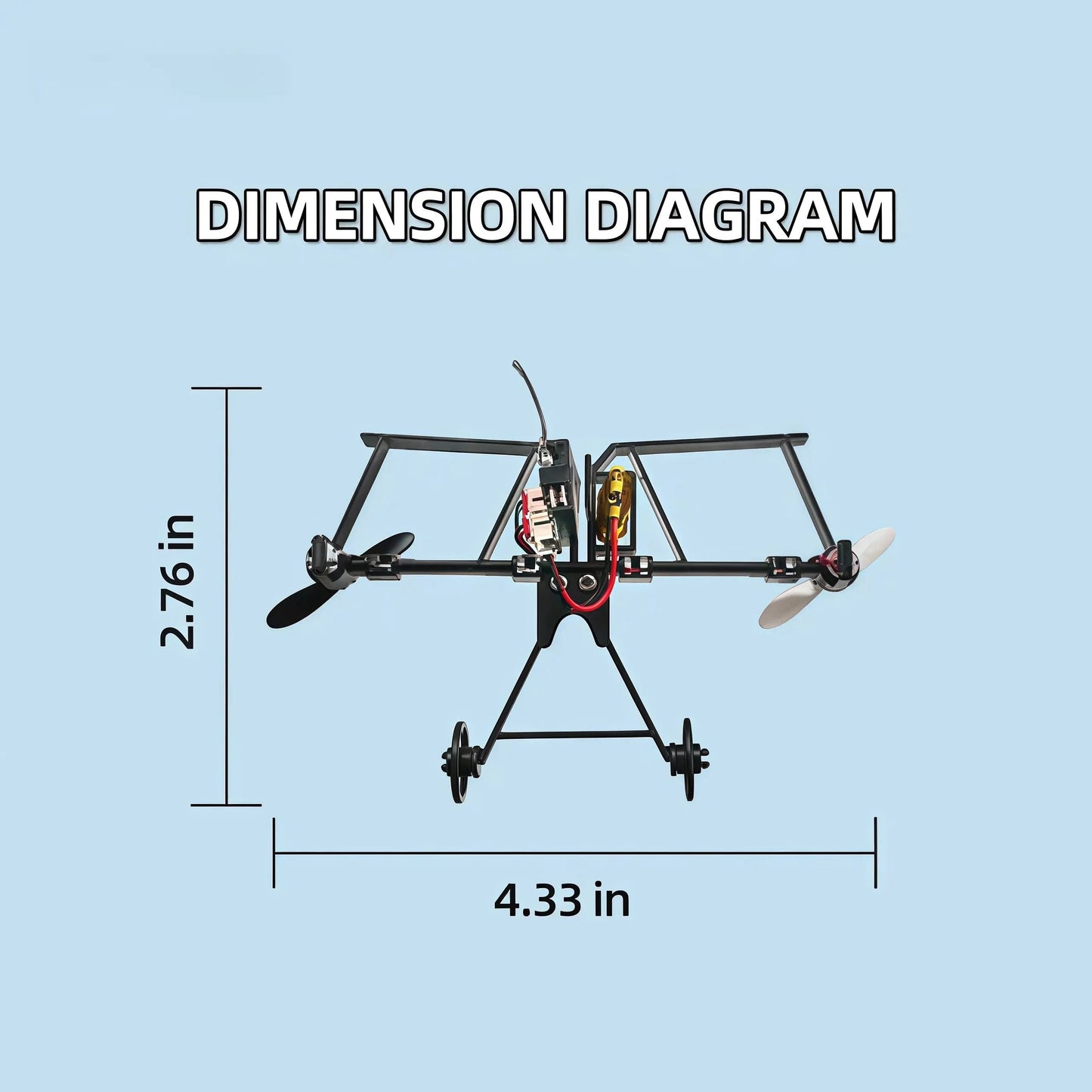Hotfree motoriserat fjärrstyrt pappersflygplan (med gyroskopisk stabilisator) – DIY-elektriskt fjärrstyrt flygplan med två propellrar, lätt och hopfällbart STEM-leksak