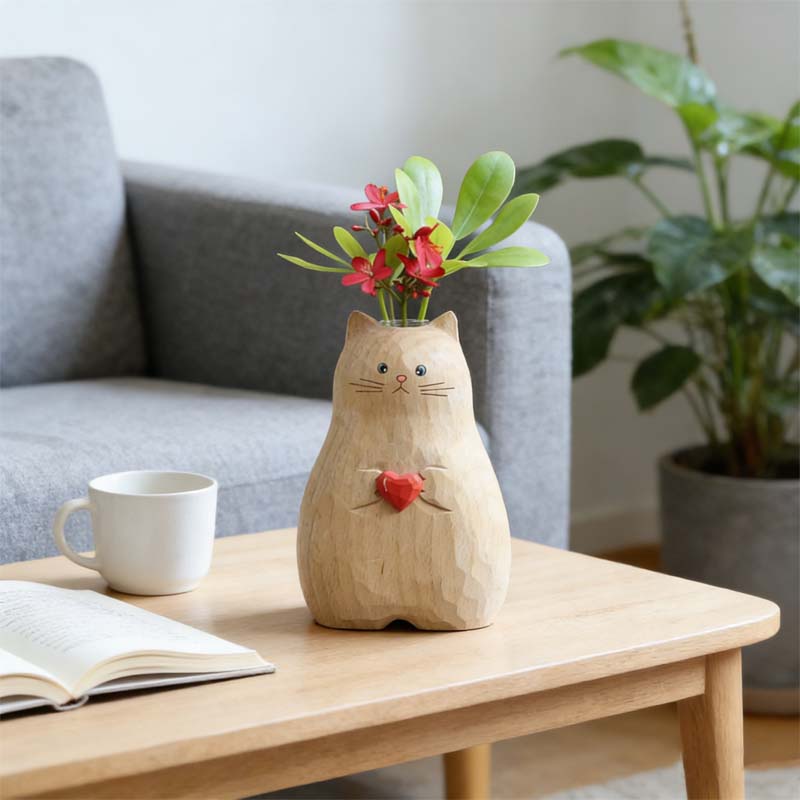 Tjock kattvas med hjärtfor