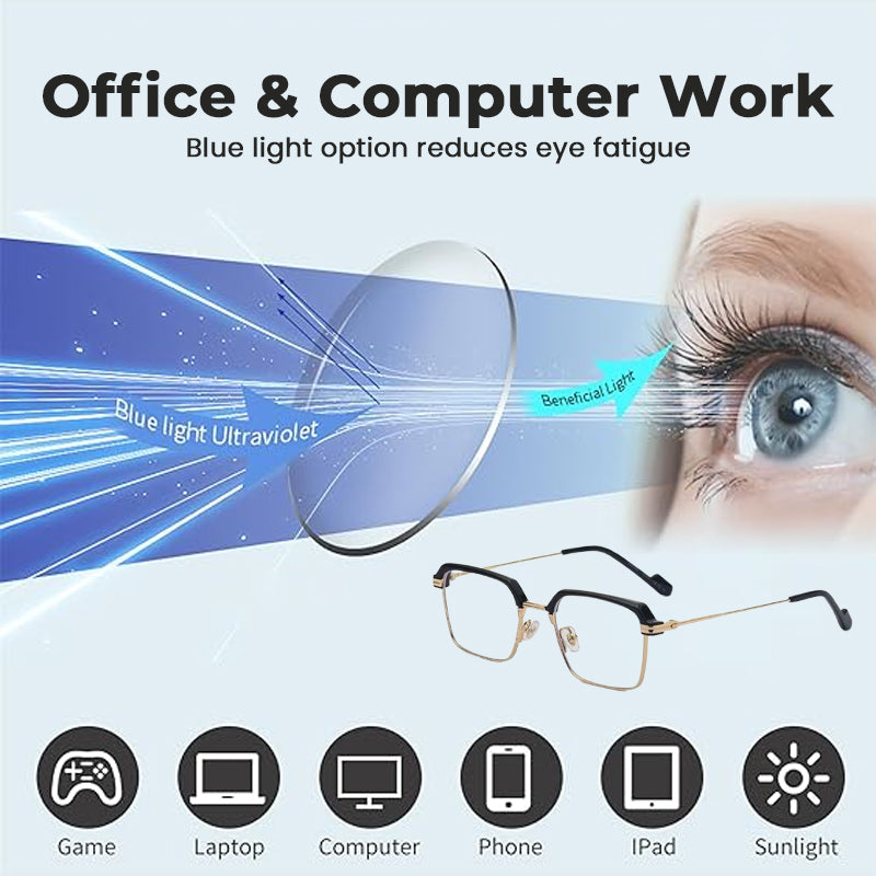 👓Fotokromatiska glasögon – automatisk mörkfärgning, UV400-skydd och blått ljusfilter