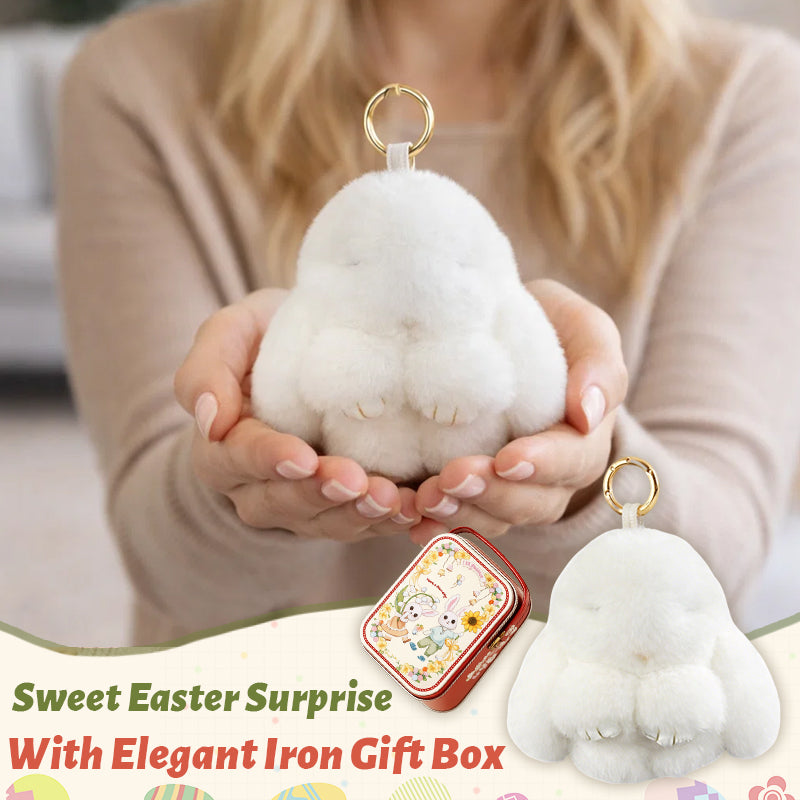 🐰Söt påskhare plyschnyckelring - presentalternativ i plåtburk, 🎁Söt påsköverraskning