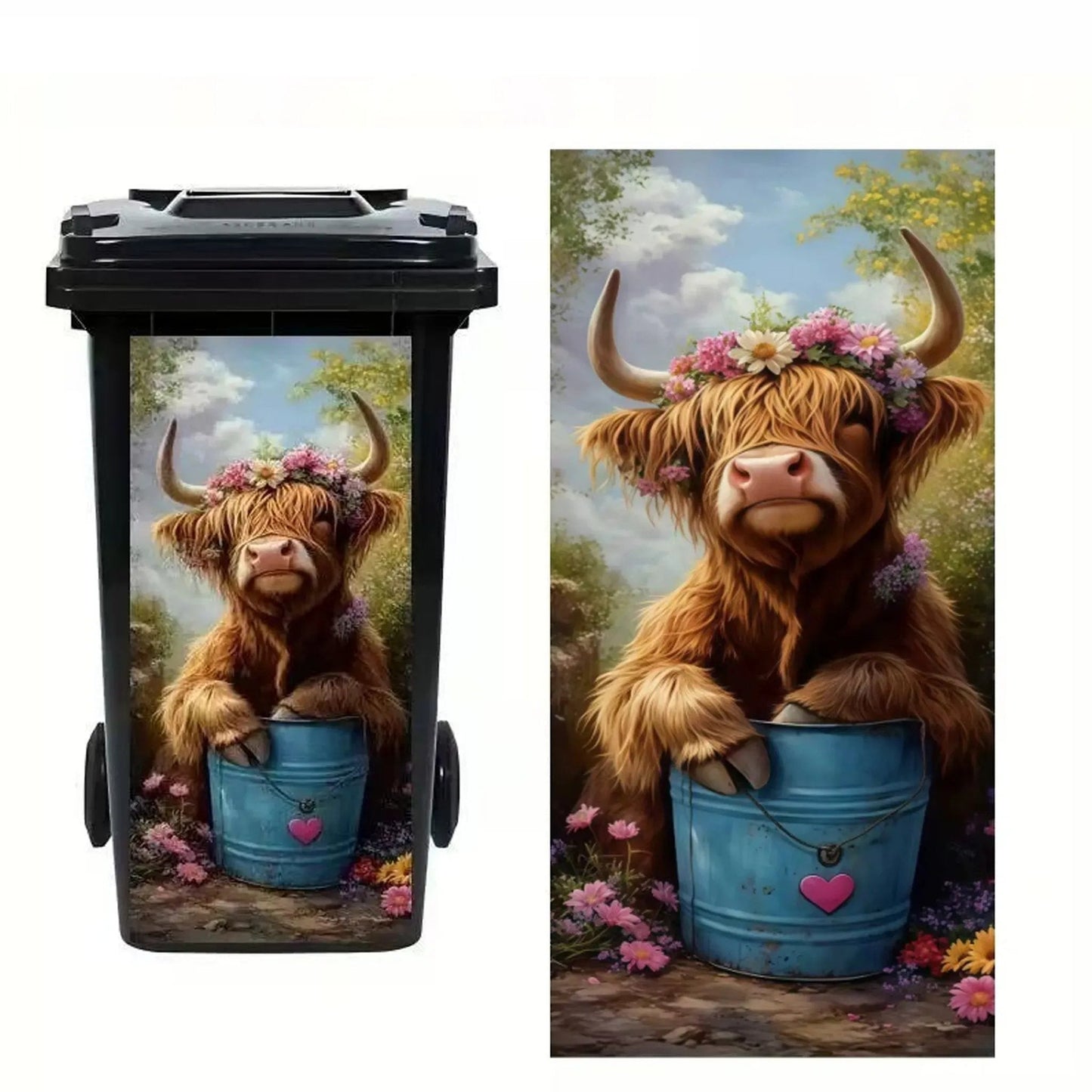 🦒🐯Kreativt klistermärke för soptunna med färgglad tecknad serie✨