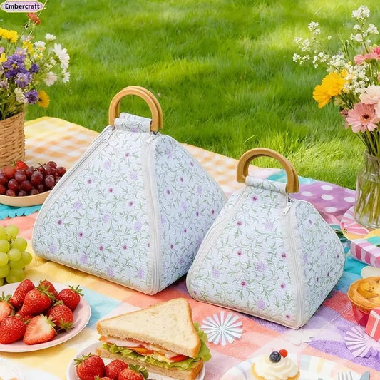 🌿 Vikbar, vattentät picknickfilt med bärhandtag – tjock, vadderad utomhusmatta för stranden, campingen och resan