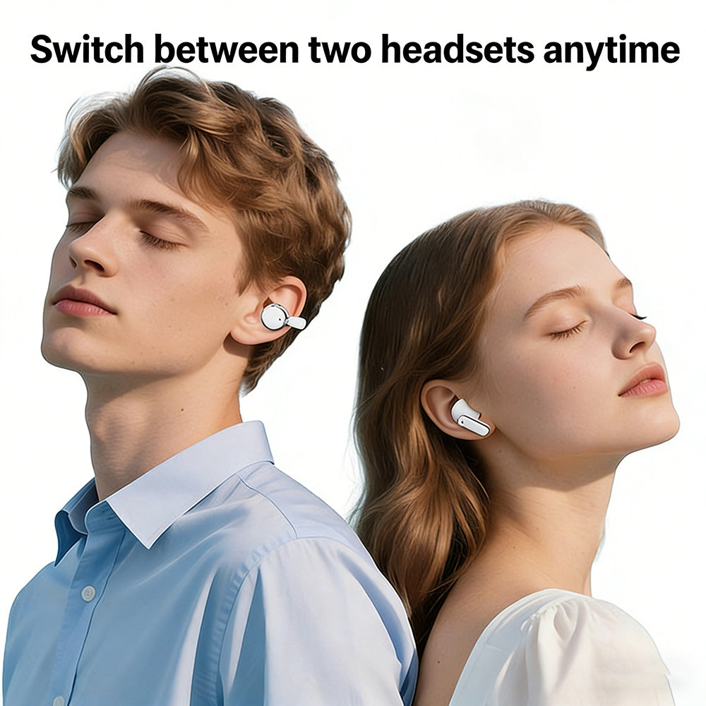 2-i-1 trådlösa Bluetooth-öronsnäckor med öronklämmor och öronproppar | 30 timmars spelti
