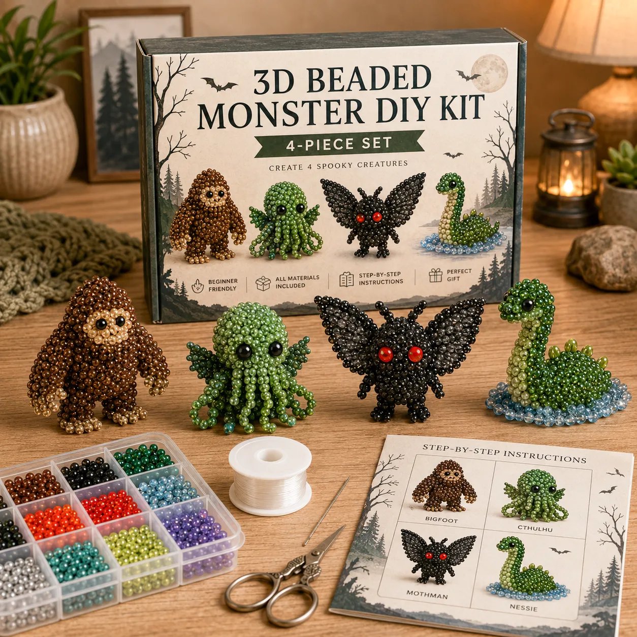 🧵✨ Litet DIY-kit med 3D-pärldju