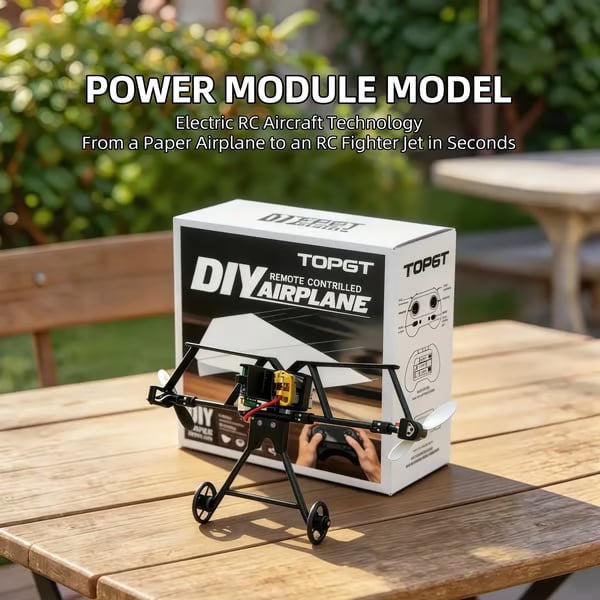 Hotfree motoriserat fjärrstyrt pappersflygplan (med gyroskopisk stabilisator) – DIY-elektriskt fjärrstyrt flygplan med två propellrar, lätt och hopfällbart STEM-leksak