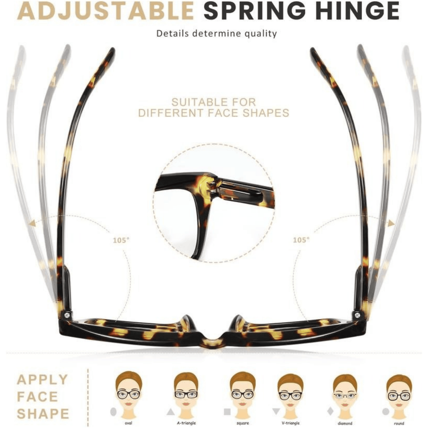 👓3-pack Tortoisesh👓 3-pack läsglasögon – extra stora fyrkantiga läsglasögon med blåljusfilterell Reading Glasses – Oversized Square Reading Glasses That Block Blue Light