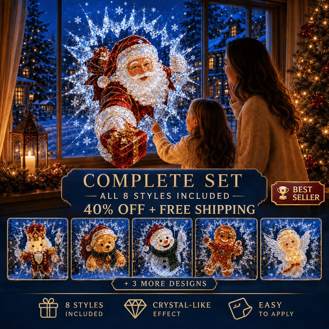 🔥HETEREA 49% RABATT✨🎄Kristalljuldekal för inbrott i fönstret — 3D-fönsterdekoration av krossat glas