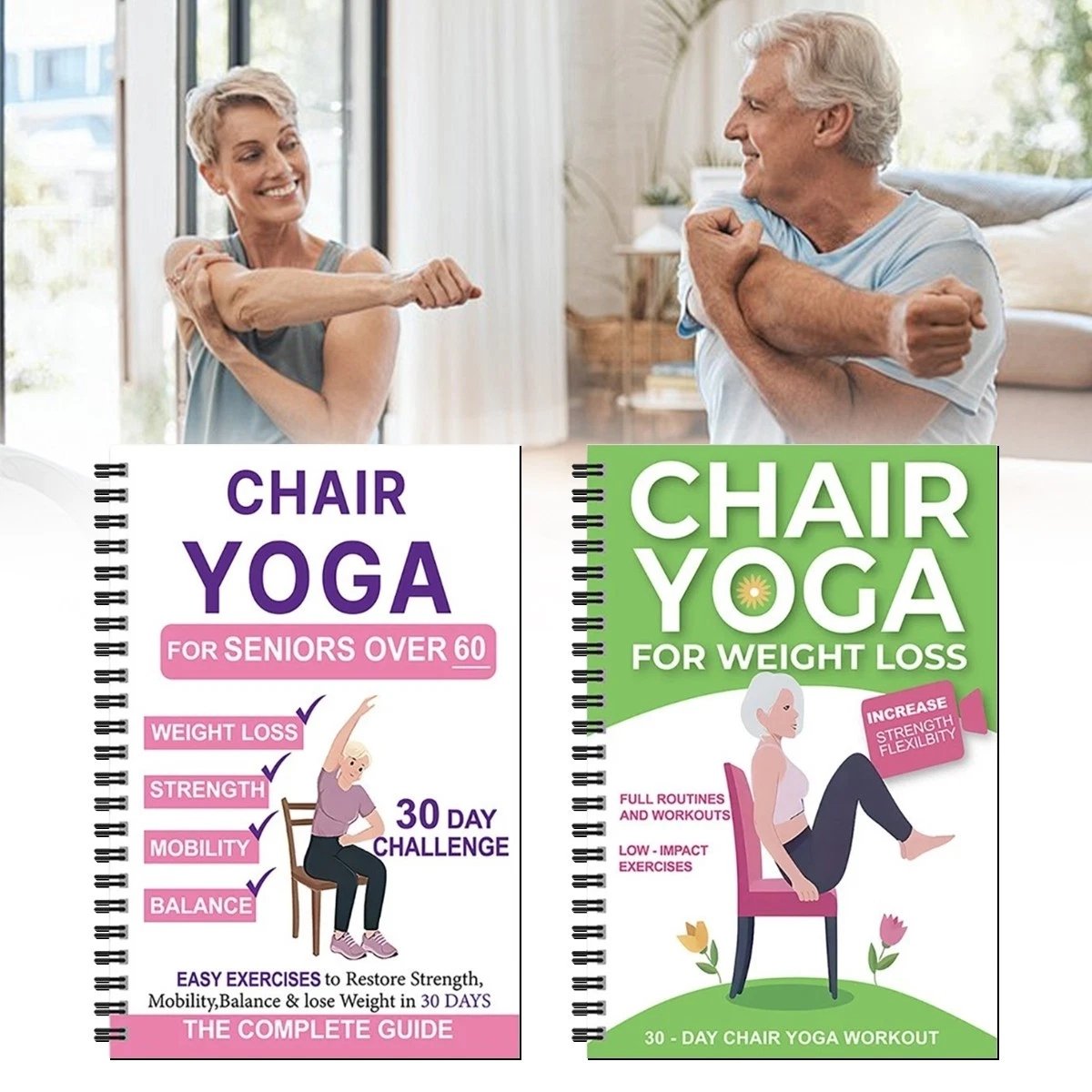 Den kompletta guiden till stol-yoga för personer över 60: 40+ enkla övningar med låg belastning för att återfå styrka, rörlighet, balans och gå ner i vik