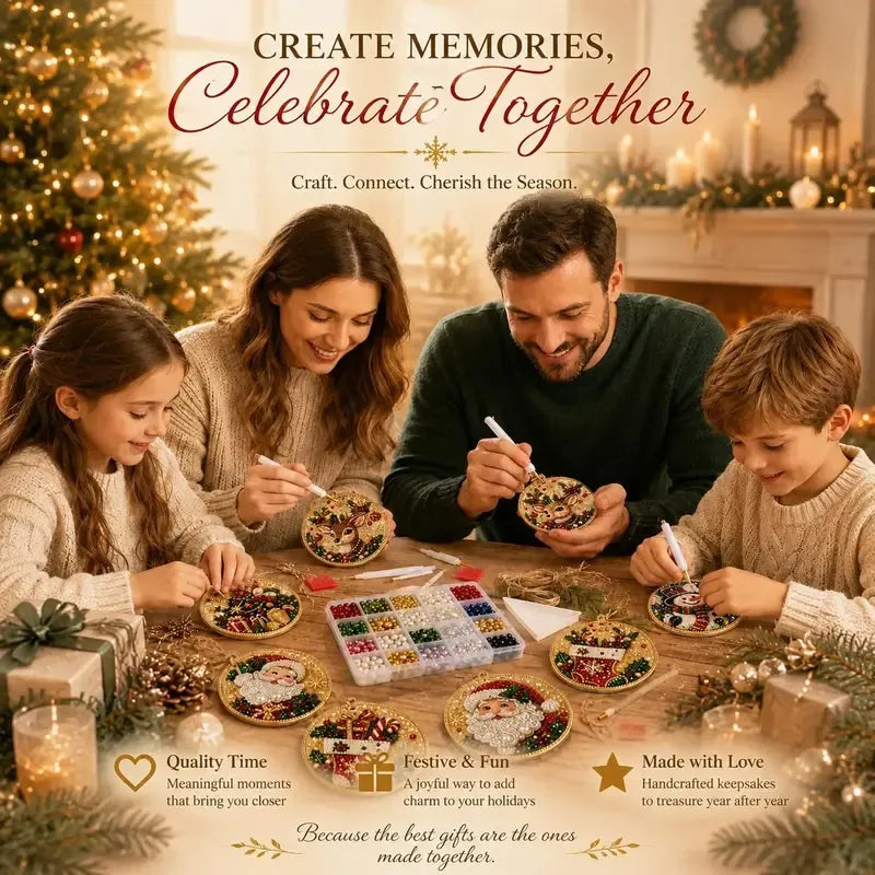 ⏳ Sista dagen med 49 % rabatt – 🎄Nybörjarvänligt DIY-kit för diamantmålning med julpärlor och ädelstenar | 6 festliga motiv med glittrande pärlor, facetterade ädelstenar och detaljer i 3D-lager