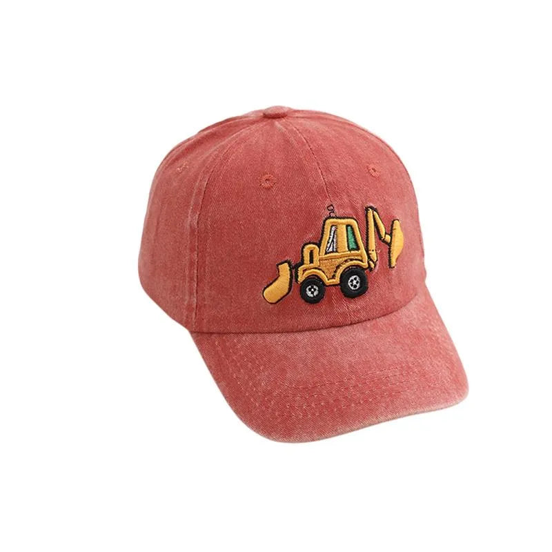 🚜Baseballkeps med grävmaskinmotiv för småbarn