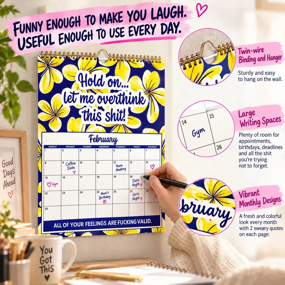 📅 Väggkalender 2027 med humor och svordoma