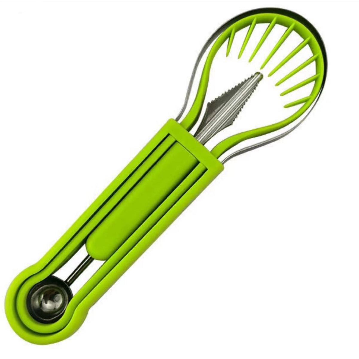 🍉 Få 50 % rabatt nu! 3-delars set för frukt och meloner – för skärning, formning och dekoration – i rostfritt stål, kompakt förvaring, bekvämt att hålla i – särskilt lämpligt för honungsmelon, vattenmelon och mjuka frukter