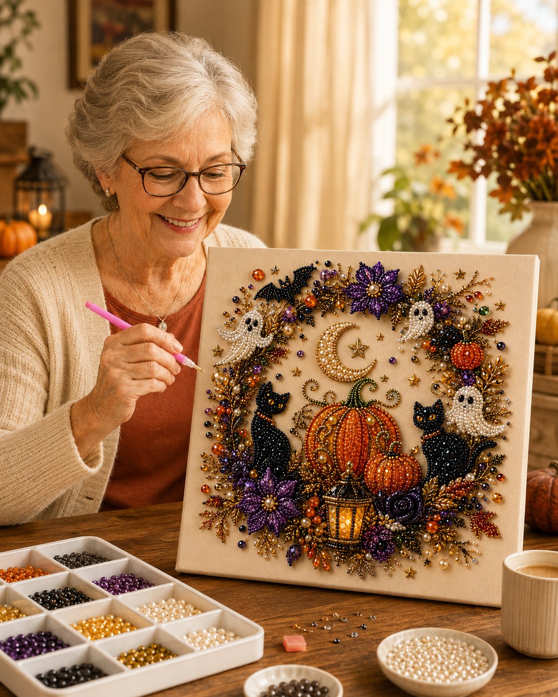 🔥 Sista dagen med 49 % rabatt – 👻✨ DIY-set för Halloween-pärlkonst – Förvandla små pärlor till läskigt-söt magi (📦Köp 2, få gratis frakt)