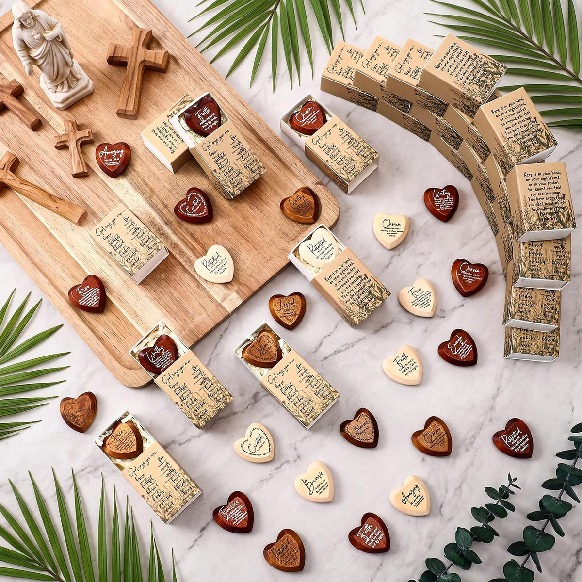 ✝️🎁 Kristet presentpaket med hjärtformade fickkort (12-pack）
