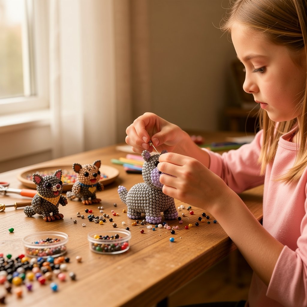 🧵✨ Litet DIY-kit med 3D-pärldju
