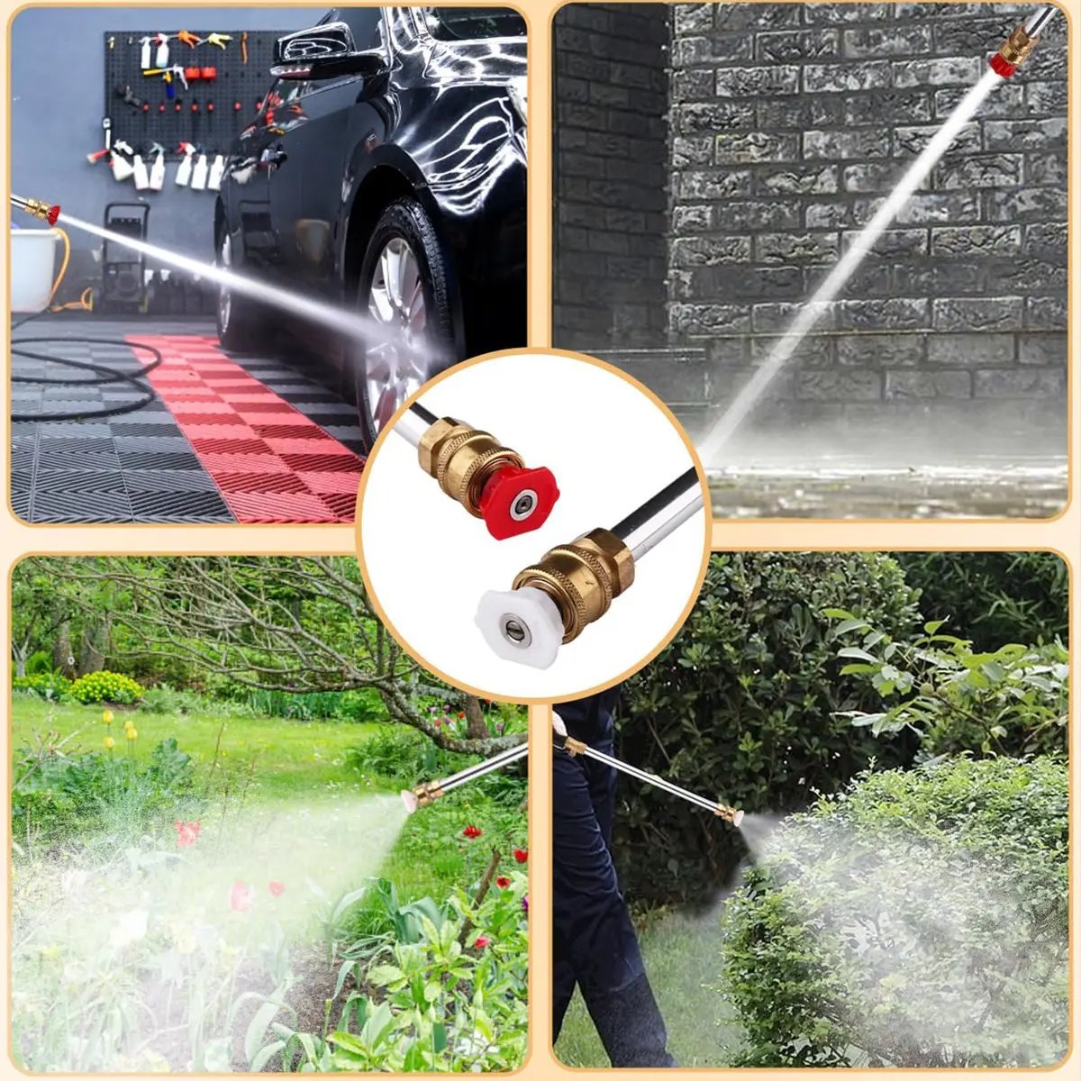 Högtryckstvätt med jetstråle för trädgårdsslang