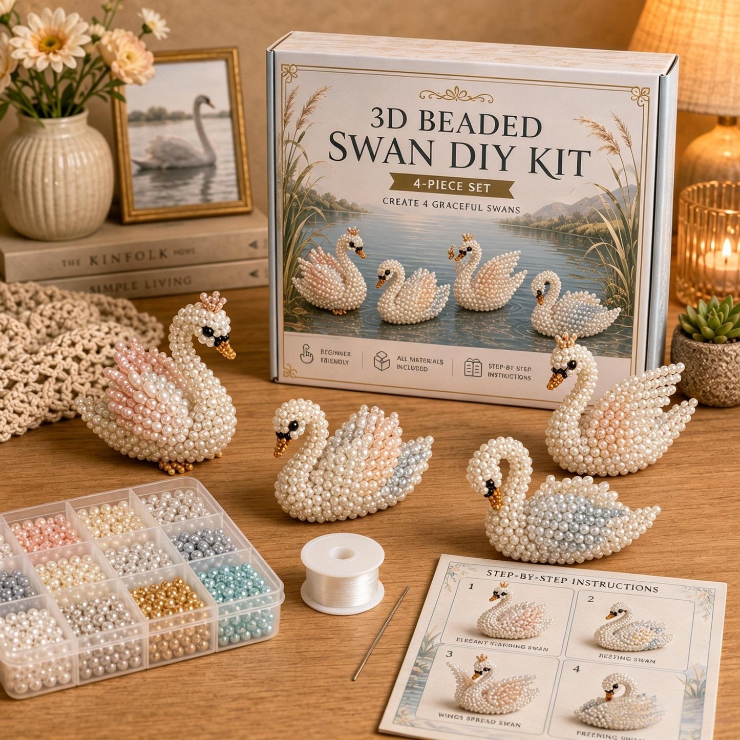 🧵✨ Litet DIY-kit med 3D-pärldju