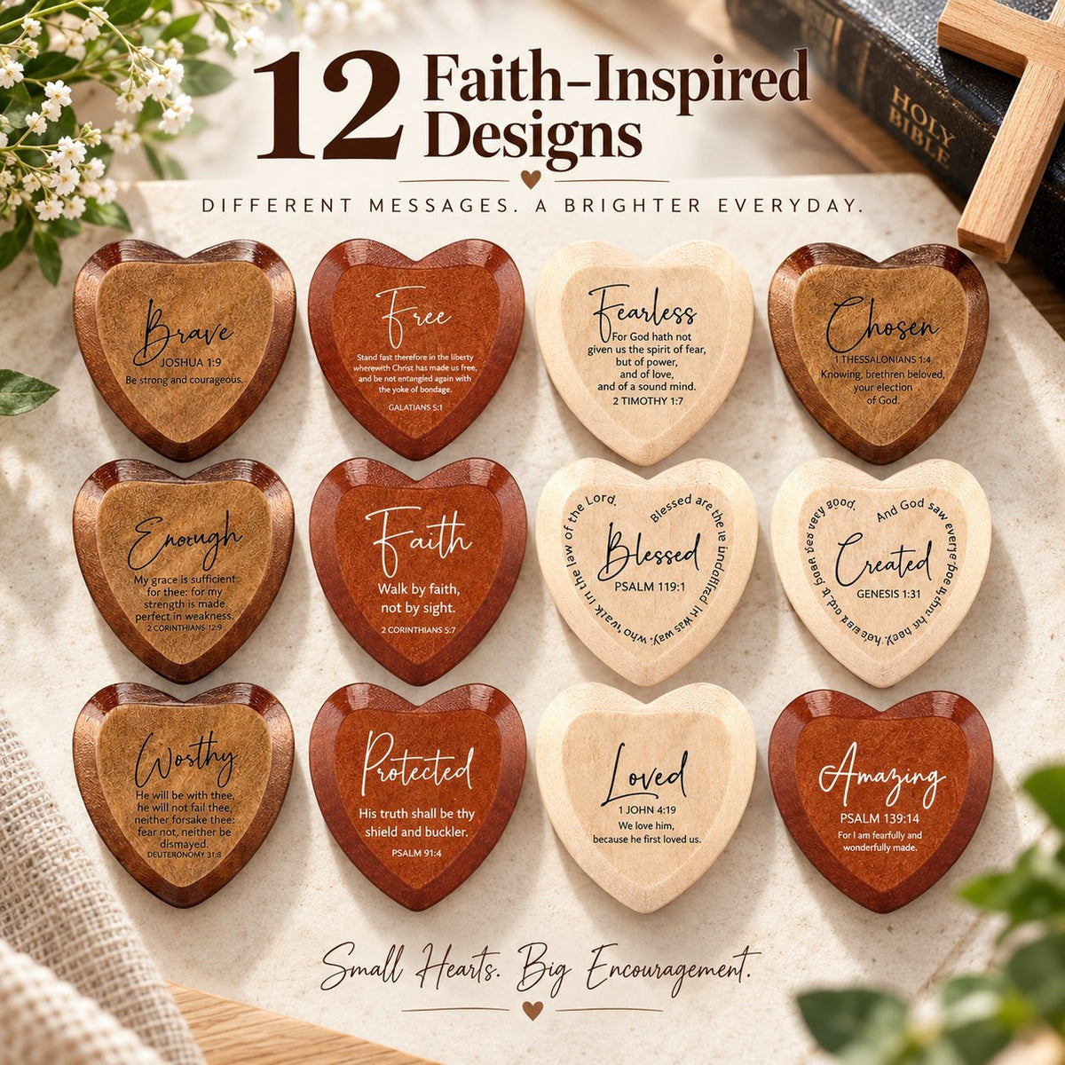 ✝️🎁 Kristet presentpaket med hjärtformade fickkort (12-pack）