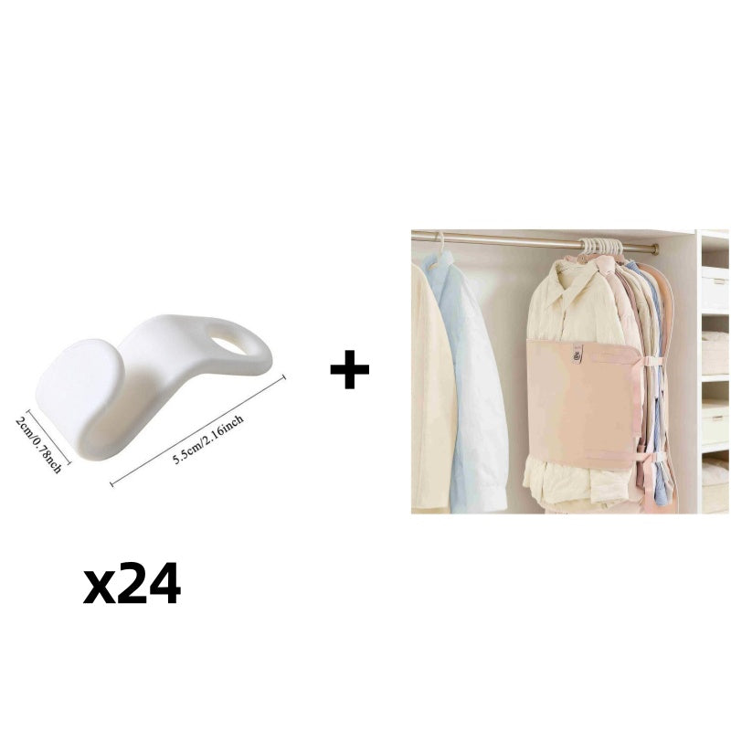 👚 Platsbesparande klädhängare med kopplingskrokar – Fördubbla ditt förvaringsutrymme på några sekunder | Perfekt för små garderobe