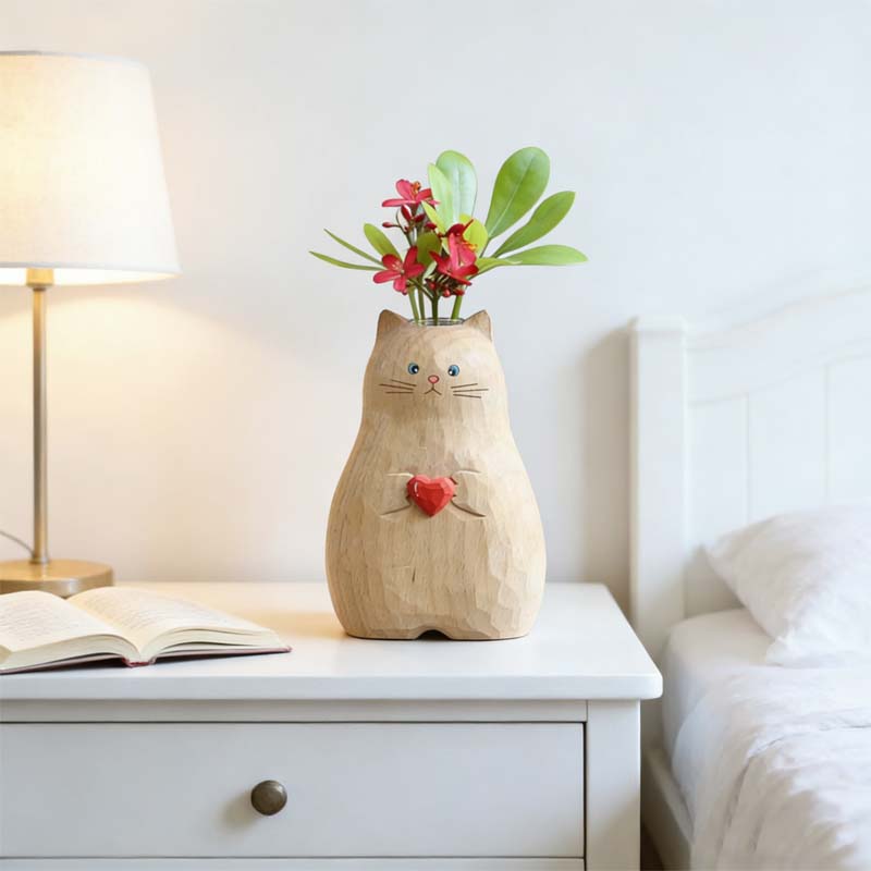 Tjock kattvas med hjärtfor