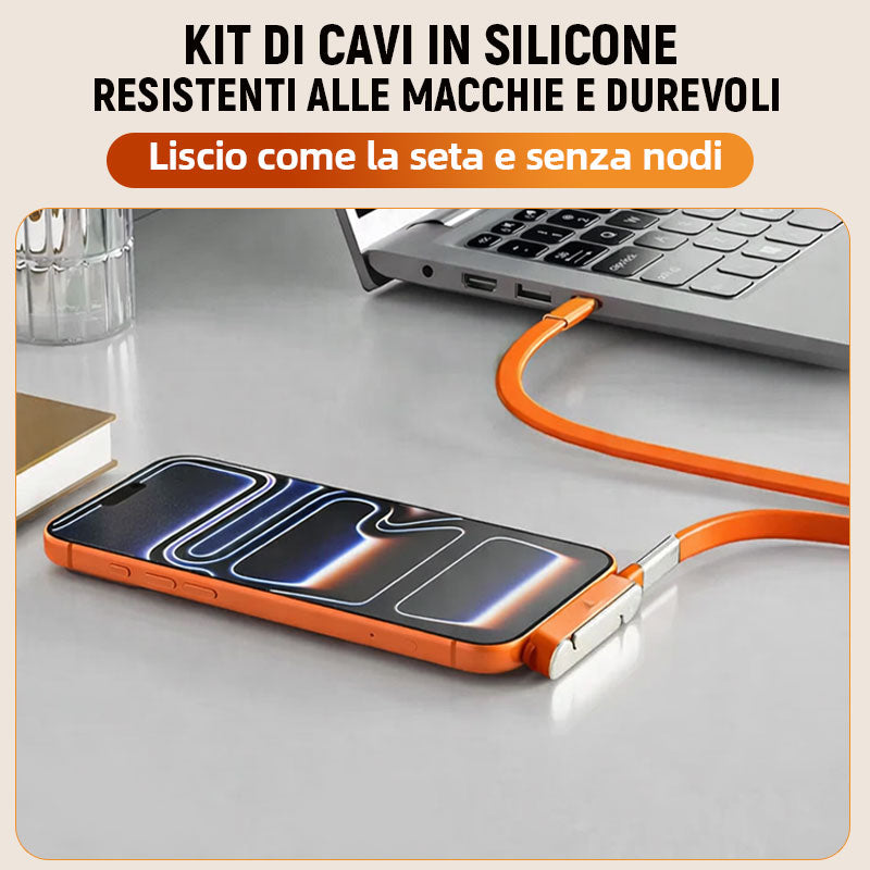 2-i-1 laddningskabel med 240W SuperCharge, 360° roterbart & osynligt stativ, avtagbar design